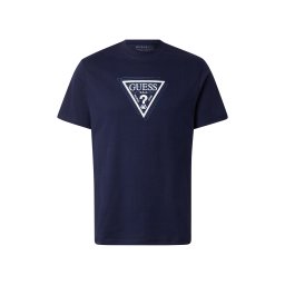 GUESS Tricou albastru închis / alb
