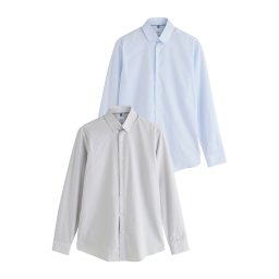 Next Cămaşă business albastru pastel / gri deschis