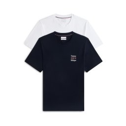 TOMMY HILFIGER Tricou bleumarin / alb
