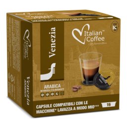 Italian Coffee VENEZIA compatibile A Modo Mio, 16 capsule