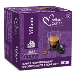 Italian Coffee MILANO compatibile A Modo Mio, 16 capsule
