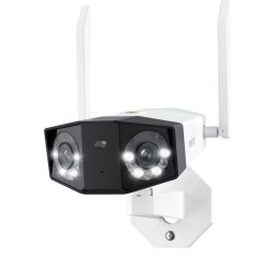 Camera IP exterior Reolink Duo 2 WiFi W730, 4K 8MP, unghi vizual 180 grade, slot card, lumina alba/IR 30 m, detectie oameni/vehicule, microfon, difuzor