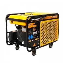 Generator open-frame Stager YDE12E 10kVA, 39A, 3000rpm, monofazat, diesel, pornire electrica