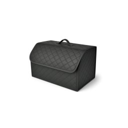 Organizator portbagaj auto premium 55x30x30 cm din piele ecologica, negru