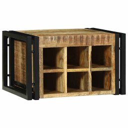 Raft pentru vin 2 pcs 46 x 35 x 27,5 cm Lemn de mango solid GartenMobel Dekor