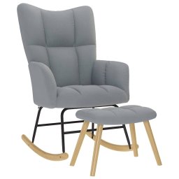 Scaun balansoar cu taburet, gri deschis, textil GartenMobel Dekor