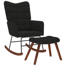 Balansoar cu taburet, catifea neagra GartenMobel Dekor