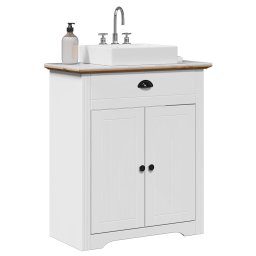 Dulap pentru chiuveta de baie „BODO” alb si maro 70x35x80 cm GartenMobel Dekor