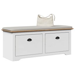 Banca pentru hol „BODO” alba si maro 114x40x45 cm GartenMobel Dekor