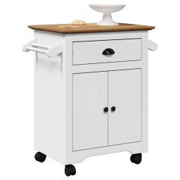 Carucior de bucatarie „BODO” alb si maro 72x45x80 cm GartenMobel Dekor
