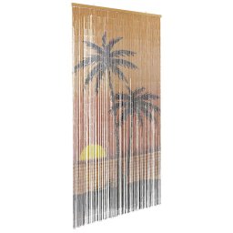 Perdele usa cu insecte imprimeu palmieri 100x200 cm bambus GartenMobel Dekor