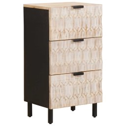 Bufet Finisaj Alb Spalat 40 x 33 x 75 cm Lemn de mango solid GartenMobel Dekor