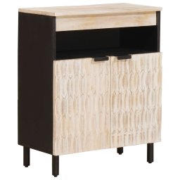 Bufet Finisaj Alb Spalat 60 x 33 x 75 cm Lemn de mango solid GartenMobel Dekor
