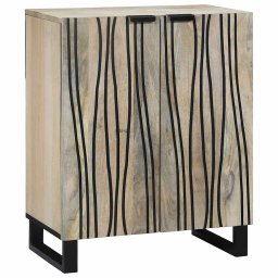 Bufet Alb 60 x 33,5 x 75 cm Lemn de mango solid GartenMobel Dekor