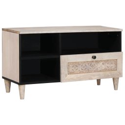 Unitati TV cu sertar cu raft Alb 80 x 33 x 46 cm Lemn compozit GartenMobel Dekor