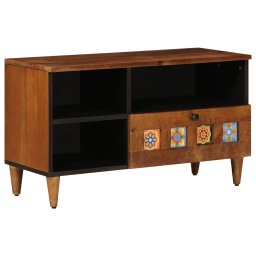 Cabinet TV cu sertar castan 80 x 33 x 46 cm Lemn de mango solid GartenMobel Dekor