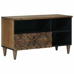 Cabinet TV cu sertar Maro 80 x 33,5 x 46 cm Lemn de mango solid GartenMobel Dekor
