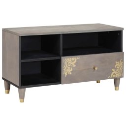 Cabinet TV cu sertar Gri 80 x 33 x 46 cm Lemn de mango solid GartenMobel Dekor