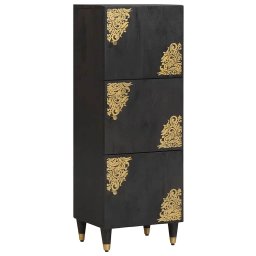 Bufet cu raft cu usa Negru 40 x 33 x 110 cm Lemn de mango solid GartenMobel Dekor