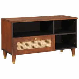 Cabinet TV cu sertar Maro 80 x 33,5 x 46 cm Lemn de mango solid GartenMobel Dekor