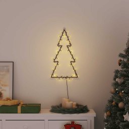 Lumini de Craciun Silueta Pom Craciun 80 LED-uri Alb Cald GartenMobel Dekor