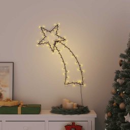 Lumini Craciun Silueta stea cazatoare 115 LED-uri alb cald GartenMobel Dekor