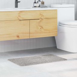 Covor de baie antiderapant gri 50x80 cm, moale, cu baza latex