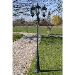 Felinar Brighton cu 3 brate 230 cm Verde închis/Negru GartenMobel Dekor