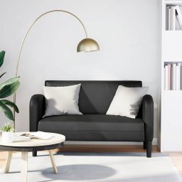 Canapea loveseat neagra 110 cm piele artificiala GartenMobel Dekor