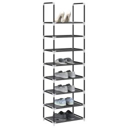 Suport pantofi 8 niveluri, negru, 44x28x145 cm, tesatura netesa GartenMobel Dekor