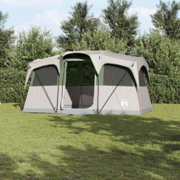 Cort de Familie cu acoperis Alb si Verde 435 x 255 x 216 cm GartenMobel Dekor