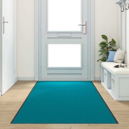 Covoras de intrare Cyan si Negru 120 x 350 cm 100% Poliamida GartenMobel Dekor