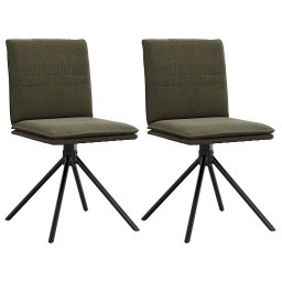 Scaun de sufragerie din piele sintetica verde armata GartenMobel Dekor
