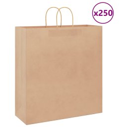 Pungi de hartie 250 buc cu manere maro 45x17x48 cm GartenMobel Dekor