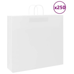 Pungi de hartie 250 buc cu manere albe 54x15x49 cm GartenMobel Dekor