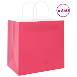 Pungi de hartie 250 buc cu manere roz 54x15x49 cm GartenMobel Dekor