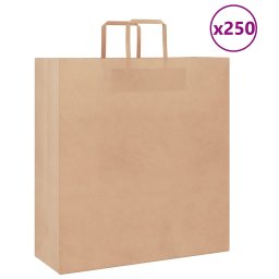 Pungi de hartie 250 buc cu manere maro 45x17x48 cm GartenMobel Dekor