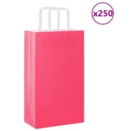 Pungi de hartie 250 buc cu manere roz 21x11x36 cm GartenMobel Dekor