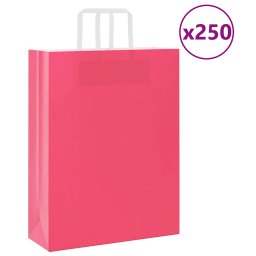 Pungi de hartie 250 buc cu manere roz 32x12x42 cm GartenMobel Dekor