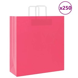 Pungi de hartie 250 buc cu manere roz 45x17x48 cm GartenMobel Dekor