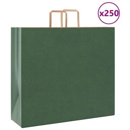 Pungi de hartie 250 buc cu manere verde 54x15x49 cm GartenMobel Dekor