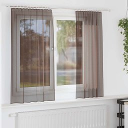 Perdele Voile cu tabla 2 buc Maro GartenMobel Dekor