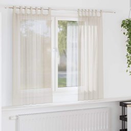 Perdele din voile cu tabla 2 buc crem GartenMobel Dekor