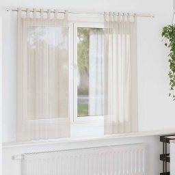 Perdele din voile cu tabla 2 buc crem GartenMobel Dekor