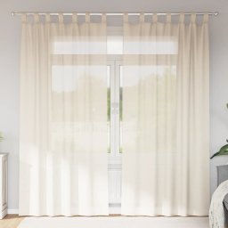 Perdele din voile cu tabla 2 buc crem GartenMobel Dekor