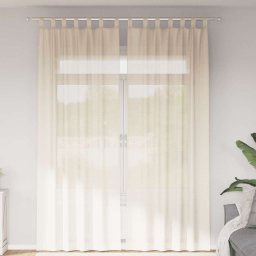 Perdele din voile cu tabla 2 buc crem GartenMobel Dekor