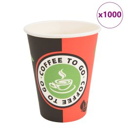 Cesti de cafea din hartie 1000 buc 12 oz 300 ml rosu si negru GartenMobel Dekor