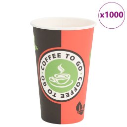 Cesti de cafea din hartie 1000 buc 16 oz 400 ml rosu si negru GartenMobel Dekor