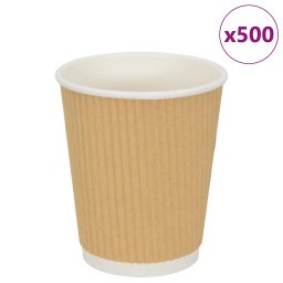 Cesti de cafea din hartie 500 buc 8oz 200ml maro GartenMobel Dekor