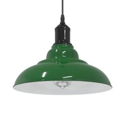 Lampa suspendata reglabila pe înaltime E27 verde lucios metal GartenMobel Dekor